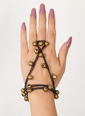 【小文精选青春派】民族风复古编织铃铛手錬元夕同款响铃戒指一体