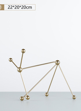 北欧轻奢几何抽象点线球小摆件桌面装饰品样板房间布置摆设工艺品