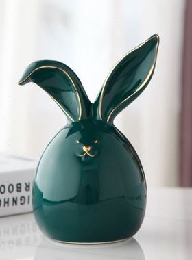 兔子摆件北欧轻奢风家居装饰品客厅电视柜创意小摆设房间布置可爱