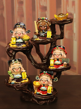 五路财神爷摆件家居客厅电视柜酒柜装饰品办公室店铺招财开业礼品