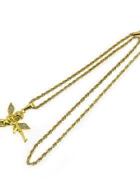 Avenging Angel Diamond Pendant Necklace Mens Angel Gun Acce