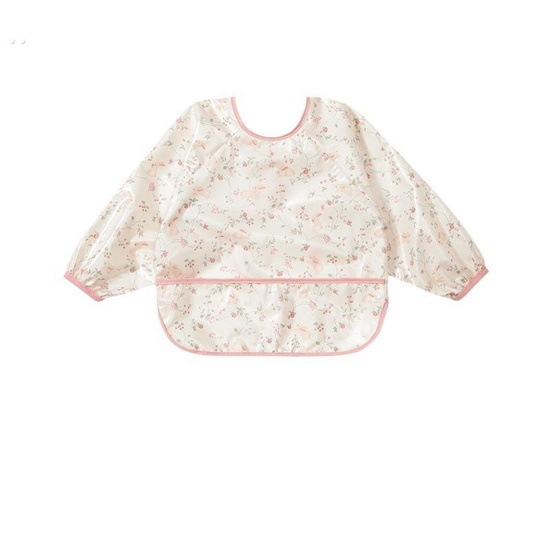 Korean smock female baby eating bib waterproof and anti-dirty children's kindergarten male baby food supplement rice pocket wearing backwards