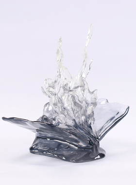 新中式透明雕塑艺术品摆件样板房会所酒店大堂展柜玄关处软装饰品