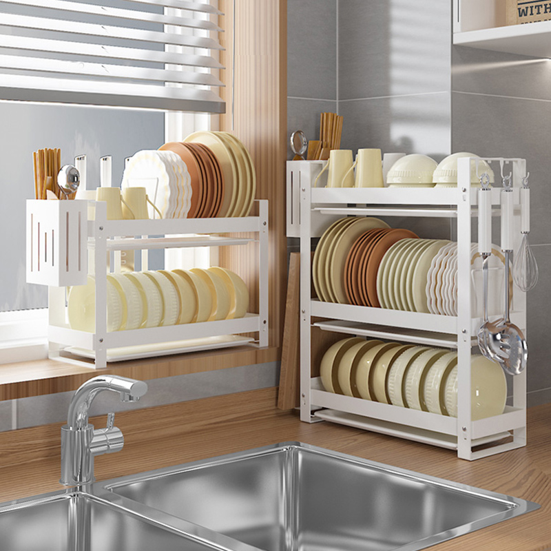 厨房沥水架水槽边不锈钢洗碗槽碗碟碗筷碗盘小型放碗架窄款置物架 - 图2
