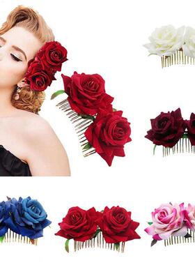 极速1PC Romantic Fancy Double Silk Artificial Rose Flower Ha