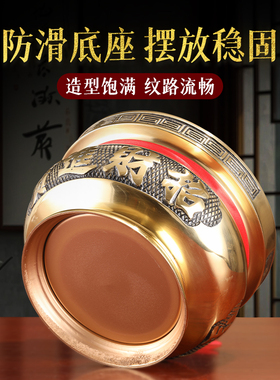 纯黄铜线香炉寓意祥瑞复古铸造