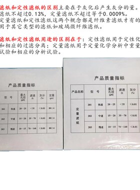 定量滤纸7/9/11/12.5/15/18cm快速慢速中速实验滤纸化学分析滤纸