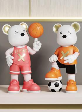 运动暴力熊桌面小摆件客厅电视柜书桌玄关酒柜装饰品乔迁开业礼品