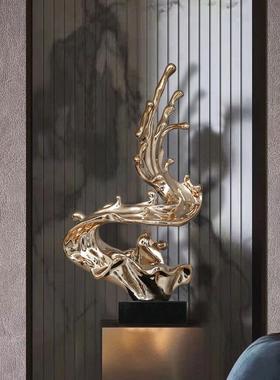 售楼处雕塑摆件现代艺术品树脂酒店大厅样板房玄关办公室客厅摆件