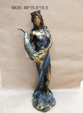 财富女神摆件家具酒吧装饰摆件仿青铜系列树脂工艺品零售