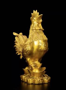 铜鸡摆件纯黄铜大号元宝金鸡公鸡福鸡家居办公室生肖鸡装饰工艺品