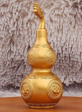 黄B-040001铜四神大兽龙头葫芦办公室家玄居饰关桌面装铜葫芦金属