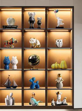 客厅轻奢酒柜家居摆件高级感2024新款现代简约书柜树脂工艺品装饰