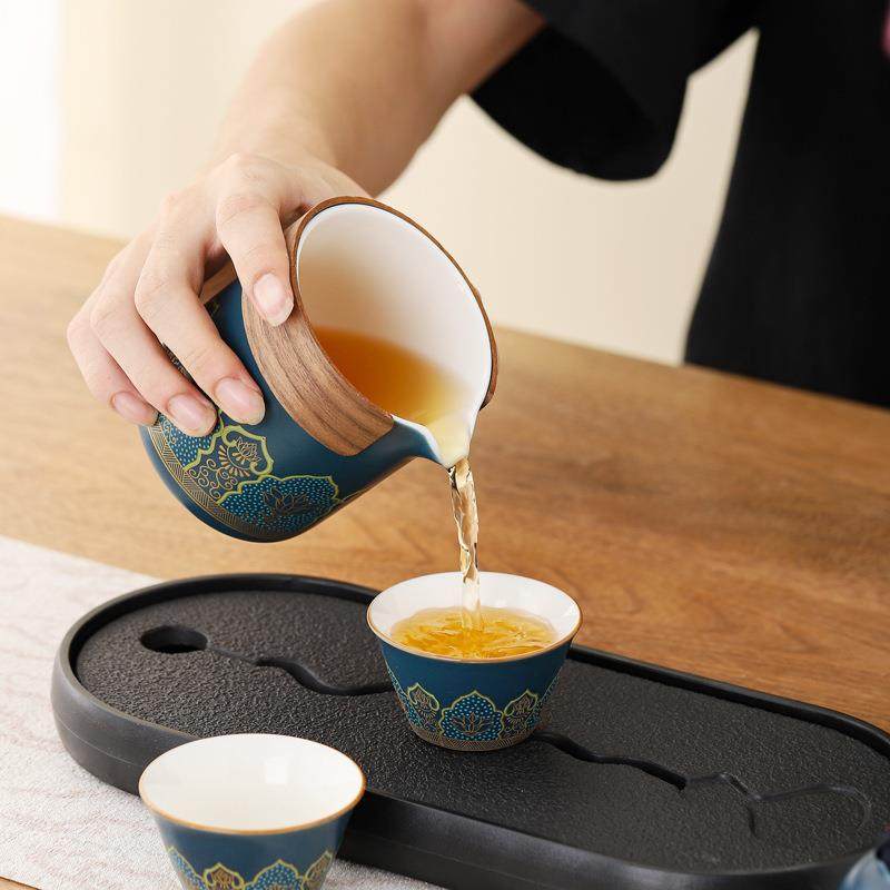 旅行茶具套装带茶盘一壶四杯户外便携快客杯露营功夫茶具活动礼品,淘宝优惠券,粉丝福利购,淘宝优惠卷