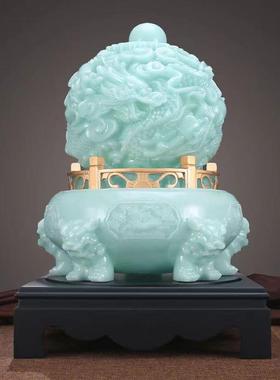 招财九龙乾坤鼎摆件时来运转龙玉石玄关客厅电视柜办公室开业礼品