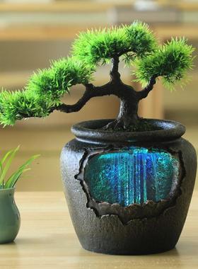 热销小假山流水喷泉简约现代盆景家居装饰花瓶摆件L26