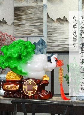 好货招财白菜金蟾工艺品摆件家居装饰品工艺品酒柜办公室客厅开业