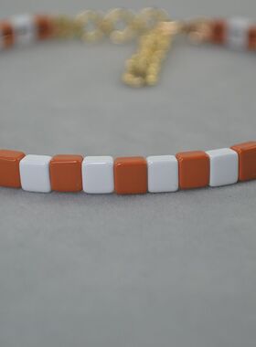 极速RA 铁锈红白色搪瓷 项圈 短款项链