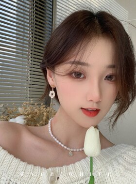 极速温柔尤物巴洛克异形珍珠项链气质水滴锆石锁骨链轻奢小众