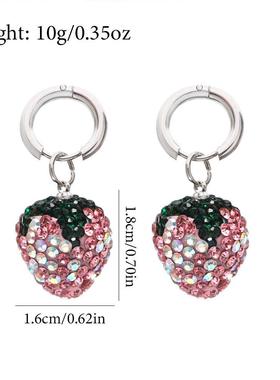 跨境新品草莓项链闪亮满钻水果草莓吊坠耳饰项链百搭时尚锁骨链