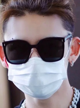 日本品质新款奶白色墨镜女夏圆脸韩版潮大框黑色太阳镜男大脸防紫