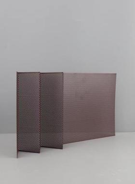 北欧金属红色多孔屏风样板房售楼部卧室客厅书房桌面玄关饰品摆件