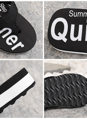 New Summer Men Flip Flops Non-slip Beach Sandals Male Letter