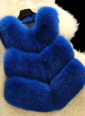 ZADORIN 3XL Autumn Winter Thick Warm Faux Fox Fur Vest Women