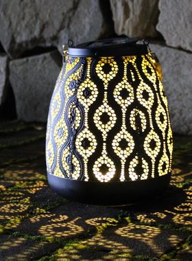 简约庭院公园民宿露台仿竹编灯笼灯咖啡厅饮品店创意手工摆件铁艺