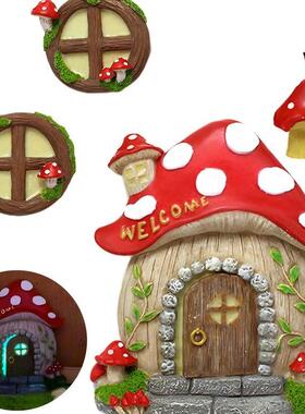 新款夜光蘑菇屋门窗庭院挂件环保树脂工艺品厂家现货代