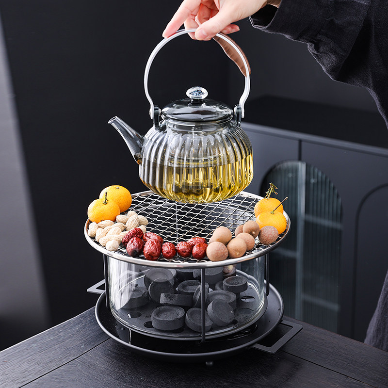 观火炭炉耐高温玻璃烤煮两用碳炉暖手炉户外烤火炉逍遥壶煮茶套装,淘宝优惠券,粉丝福利购,淘宝优惠卷