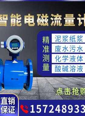 电磁流量计水液体电子数显管道式高精度传感器污水dn50智能一体
