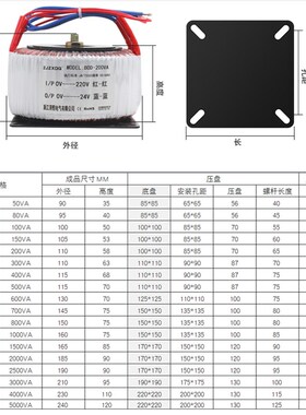 环形变压器音频火牛功放麻将机隔离电源BOD墙暖环牛环型纯铜定制