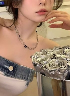 爆款双层黑色蝴蝶组合式项