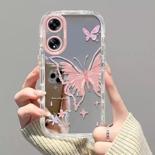 适用oppoa1/a2pro手机壳新款a3pro/a2x女a93s镜面a96a72a97a58全包防摔a53a57 5g夏日蝴蝶a32时尚a7a8a9a11x - 图2