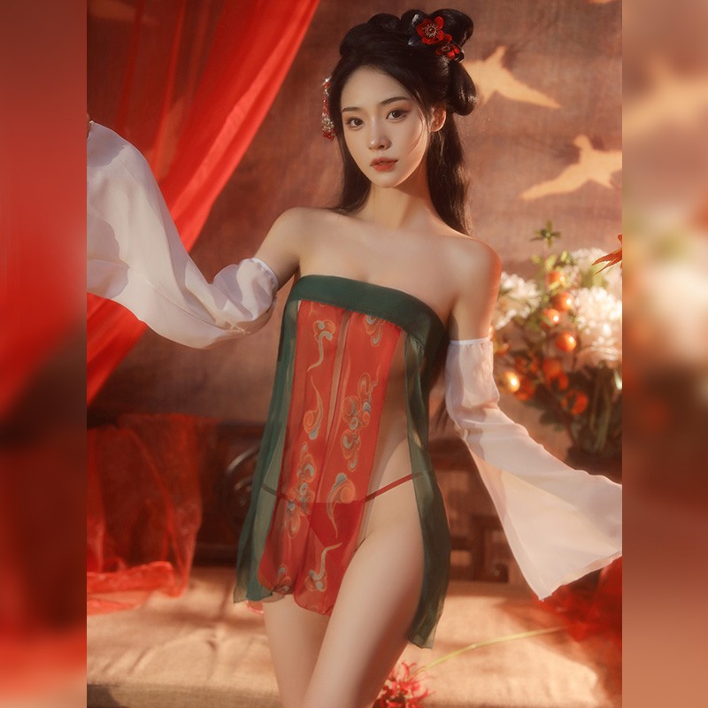情感内衣套装纯欲寝服款女公主汉服古风性感古代睡裙贵妃古装睡衣 - 图0