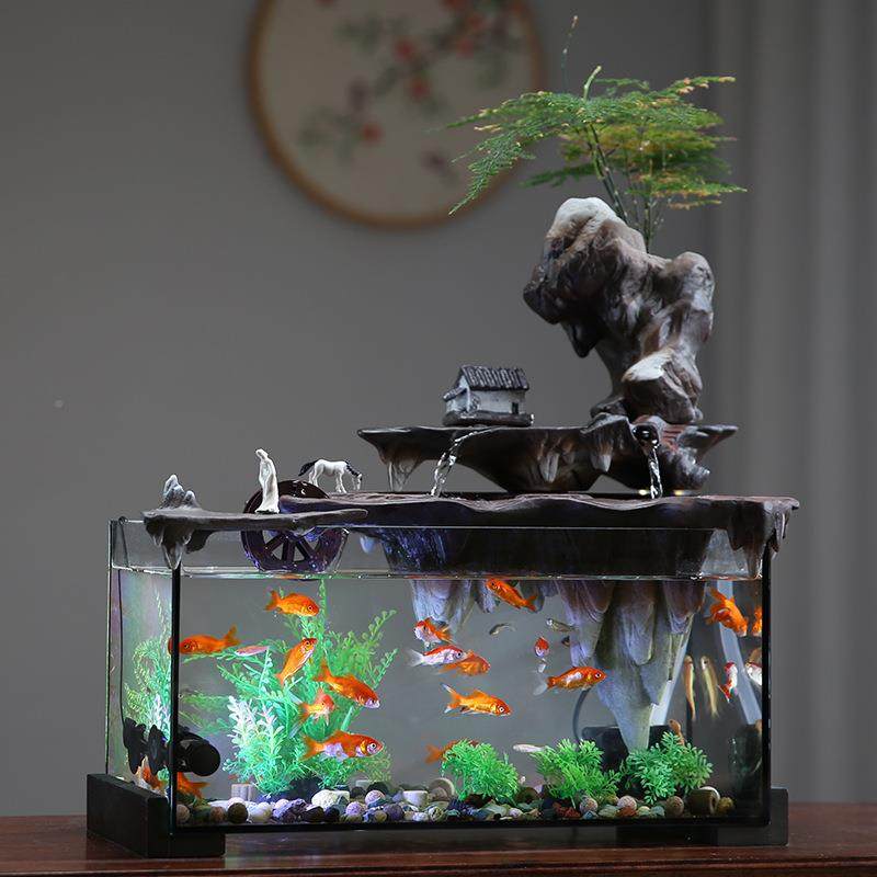 创意玻客璃缸流摆件循环水2023-013微景鱼观厅水家用办公室桌面家,淘宝优惠券,粉丝福利购,淘宝优惠卷