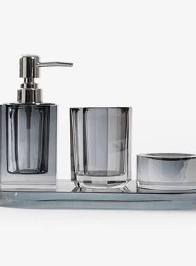 手现代轻奢高档时尚创水晶玻璃卫浴意套件RZ-1758R刷牙膏杯洗牙液