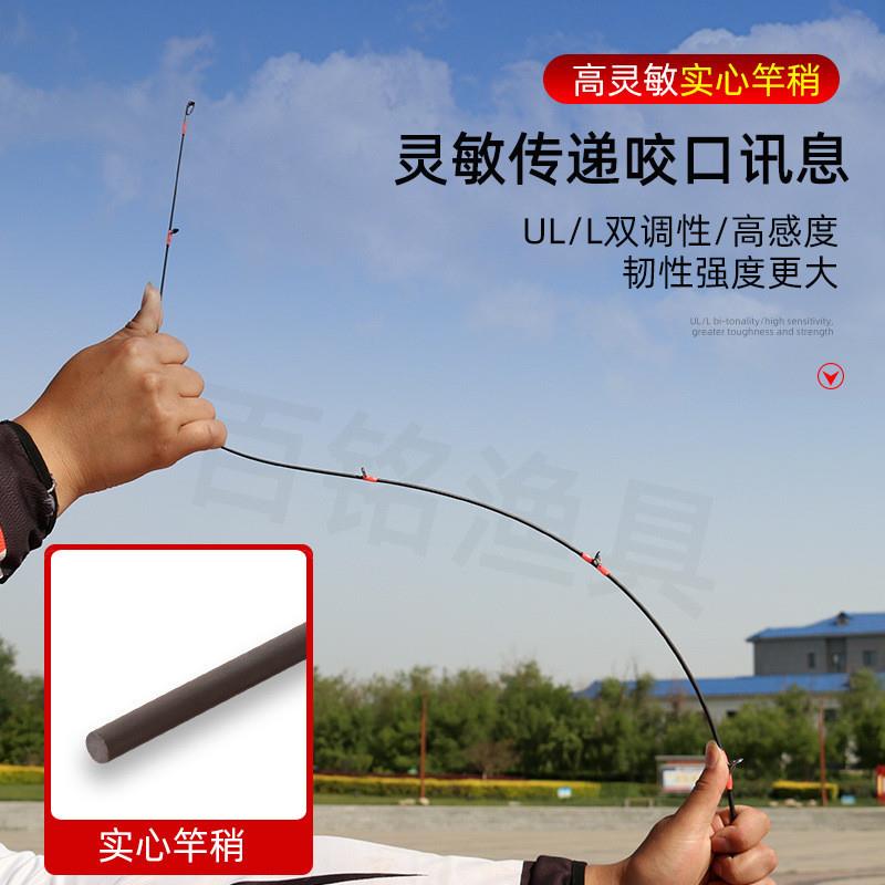 七彩电镀马口竿碳素实心路亚竿UL调L调套装水滴轮马口杆双稍枪柄 - 图2