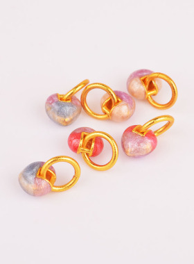 沙金配件烧蓝爱心吊坠