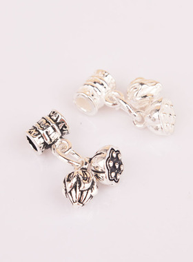 纯银莲花滴溜吊坠隔珠