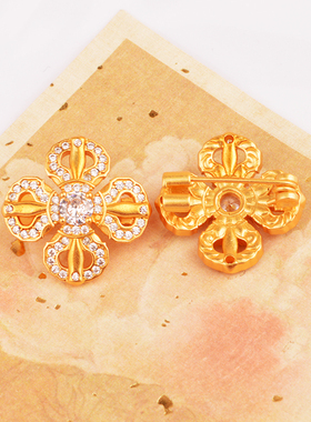 IOEKO女黄铜十字金刚杵胸针