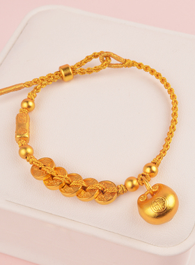 IOEKO新款五帝钱葫芦盘缠手链