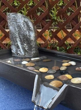 陶瓷鱼缸过滤器创意循环流水器摆件配件庭院假S山喷泉循环流水器