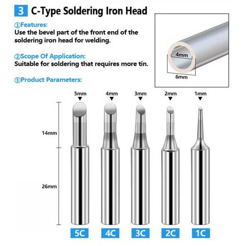 极速17Pcs Lead-Free Soldering Iron Tip 900M-T For 936 937 93 - 图2