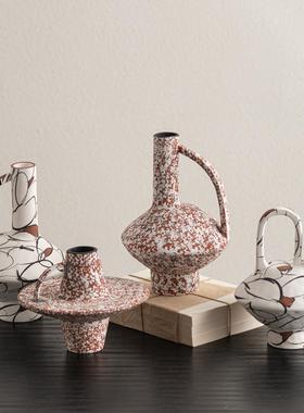 侘寂风摆件陶瓷花瓶艺术插花器客厅高级感花瓶复古软装饰品