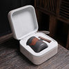 Travel tea set small purple pottery tea set anti-scalding portable teapot tea cup quick cup one pot two cups retro