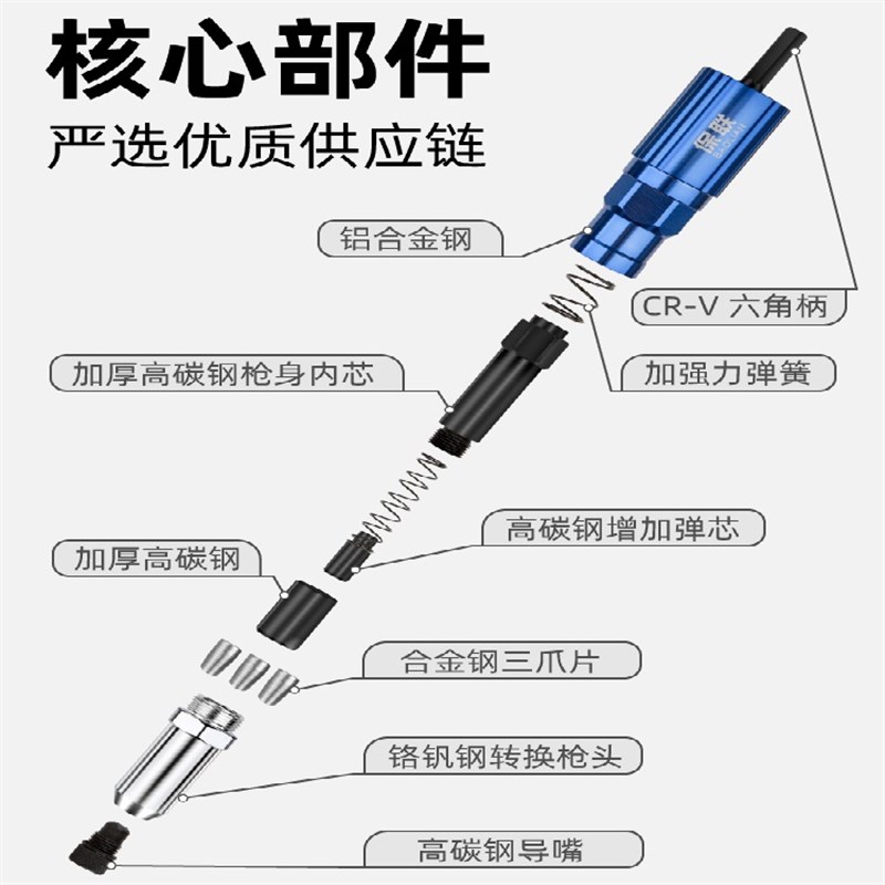 网红电动铆钉抢锂电抽芯心冒订拉钉机打订器封箱装修全自动柳丁转