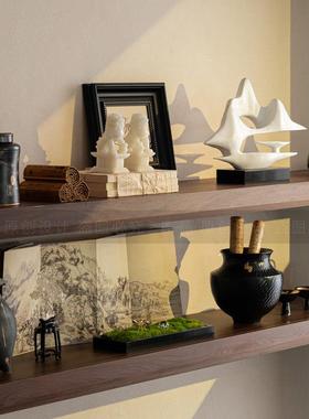 客厅书柜开 放格陈列室国风摆件样板间酒店茶室玄关禅意开 放格装