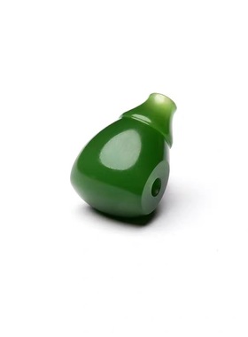 全手工碧玉西施壶三通菠菜绿精品一体三通百搭108文玩手串配珠